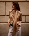 Allure long sleeves blouse in cadì light poudre