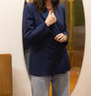 Blazer shantung seta Blu navy