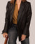Dark brown leatherette blazer