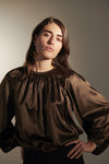 Circle silk elastico blouse