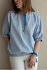 COMFORT Shirt Light Blue Cotton Striped